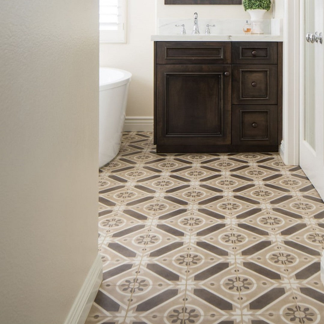 Bedrosians Enchante 8" x 8" Matte Porcelain Deco Field Tile