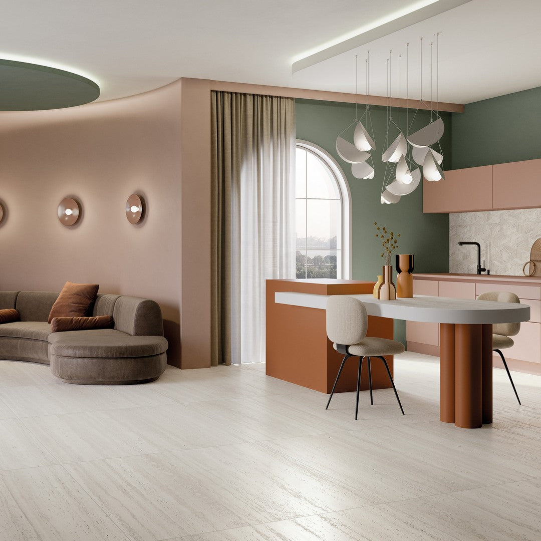 Bedrosians Sensi Roma 24" x 48" Matte Porcelain Wave Deco