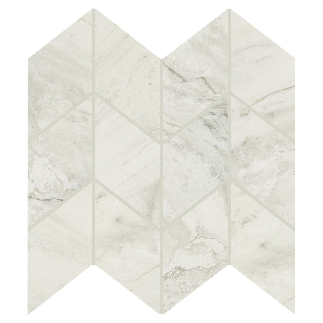 Daltile Famed 10" x 12" Polished Porcelain 3x6" Chevron Microban Mosaic