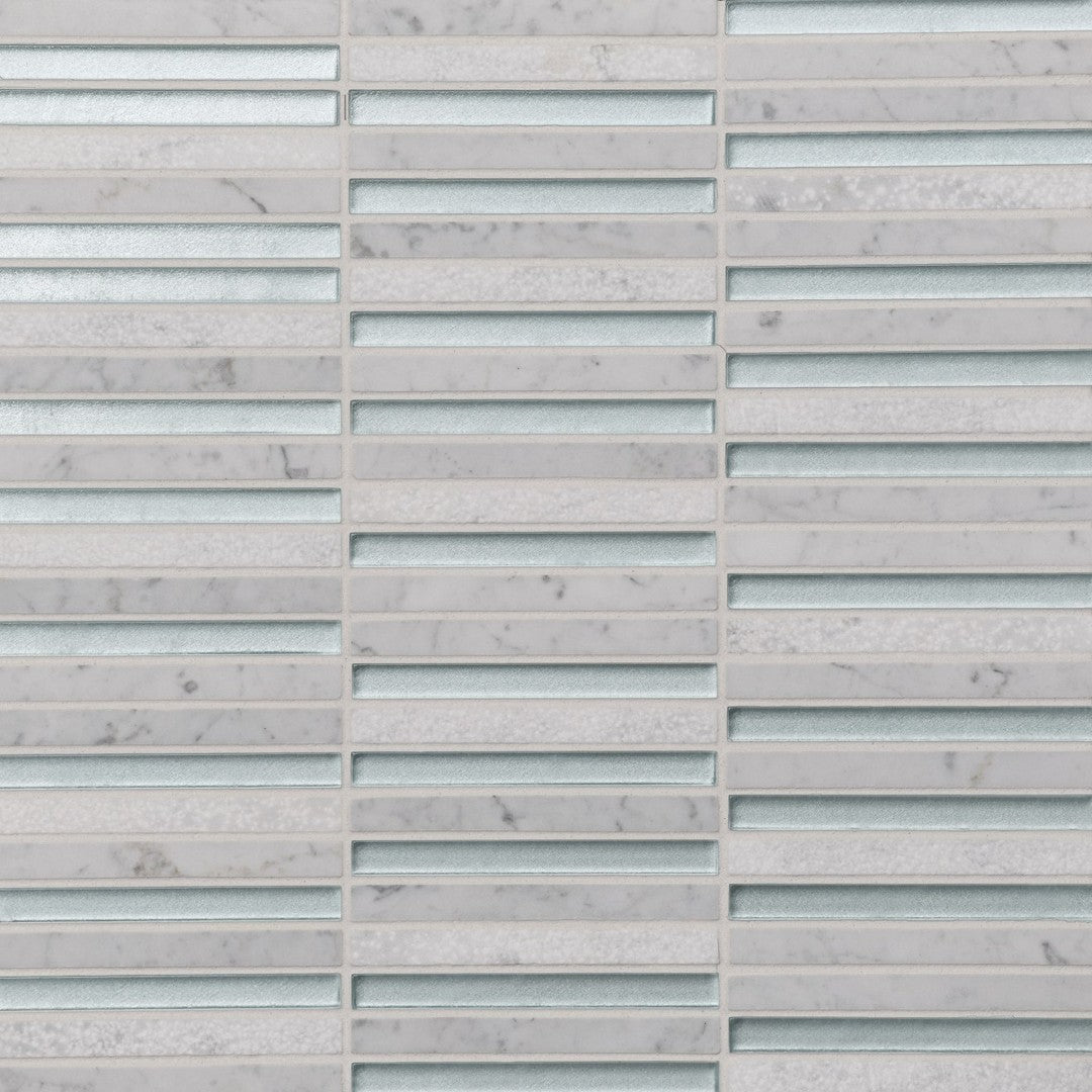 Bedrosians Kaikos 11.75" x 12" Stacked Glass/Stone Mosaic