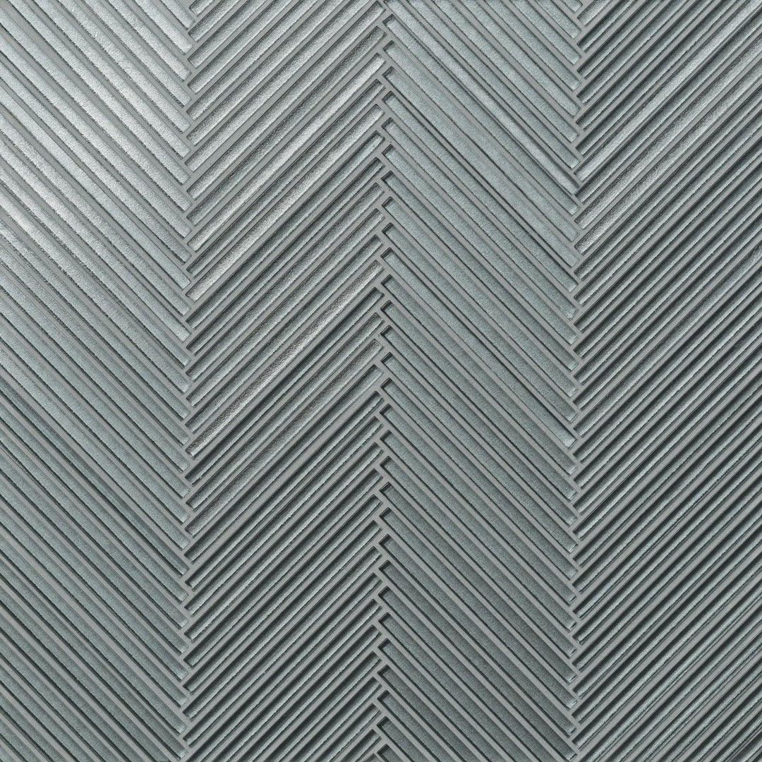 Bedrosians Kaikos 11.25" x 11.25" Skinny Chevron Glass Mosaic