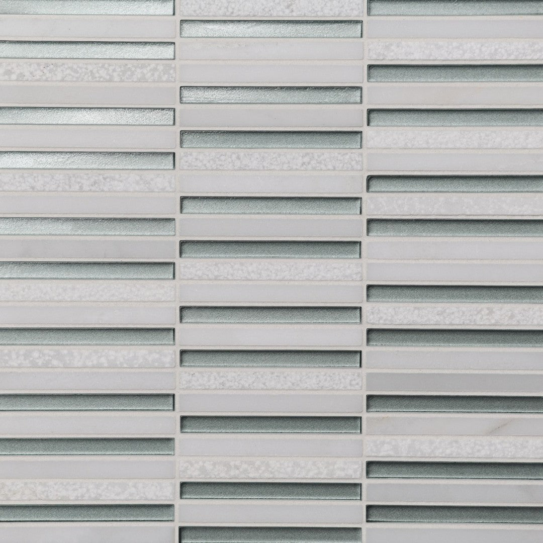 Bedrosians Kaikos 11.75" x 12" Stacked Glass/Stone Mosaic