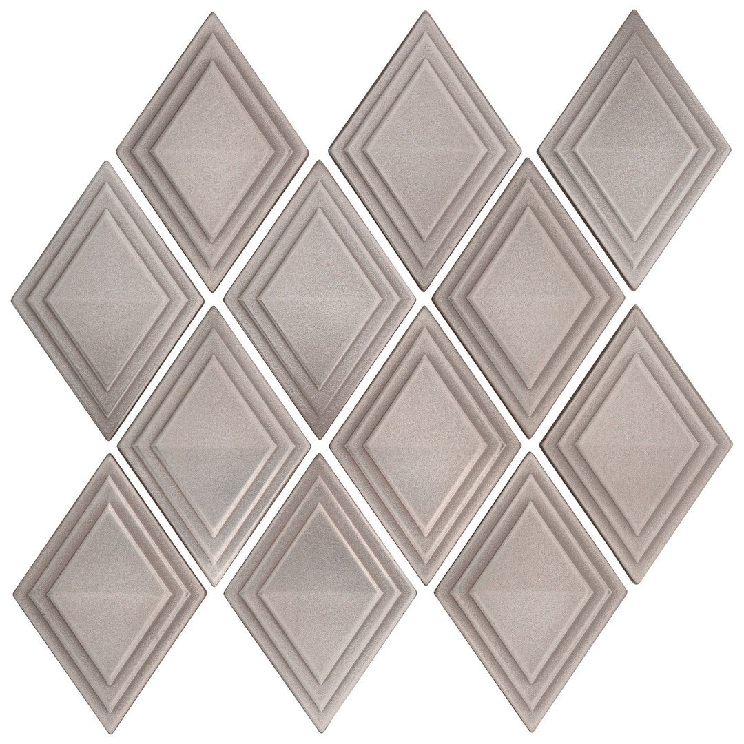 Marazzi GeoMetal 14" x 12" Satin Metal Harlequin Mosaic