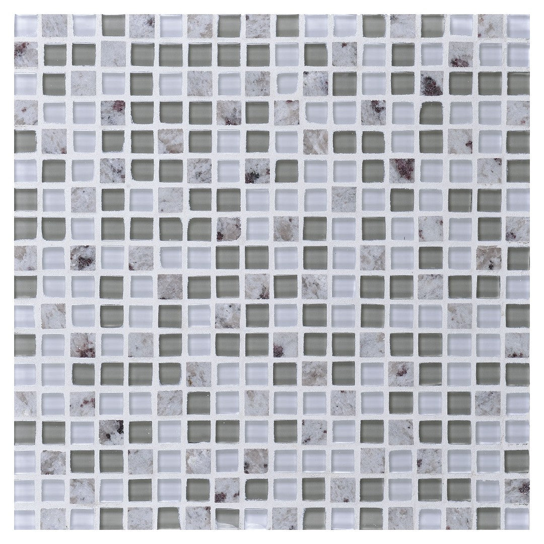 Daltile Granite Radiance 12" x 12" Stone & Glass 5/8" Deco Straight Joint Mosaic