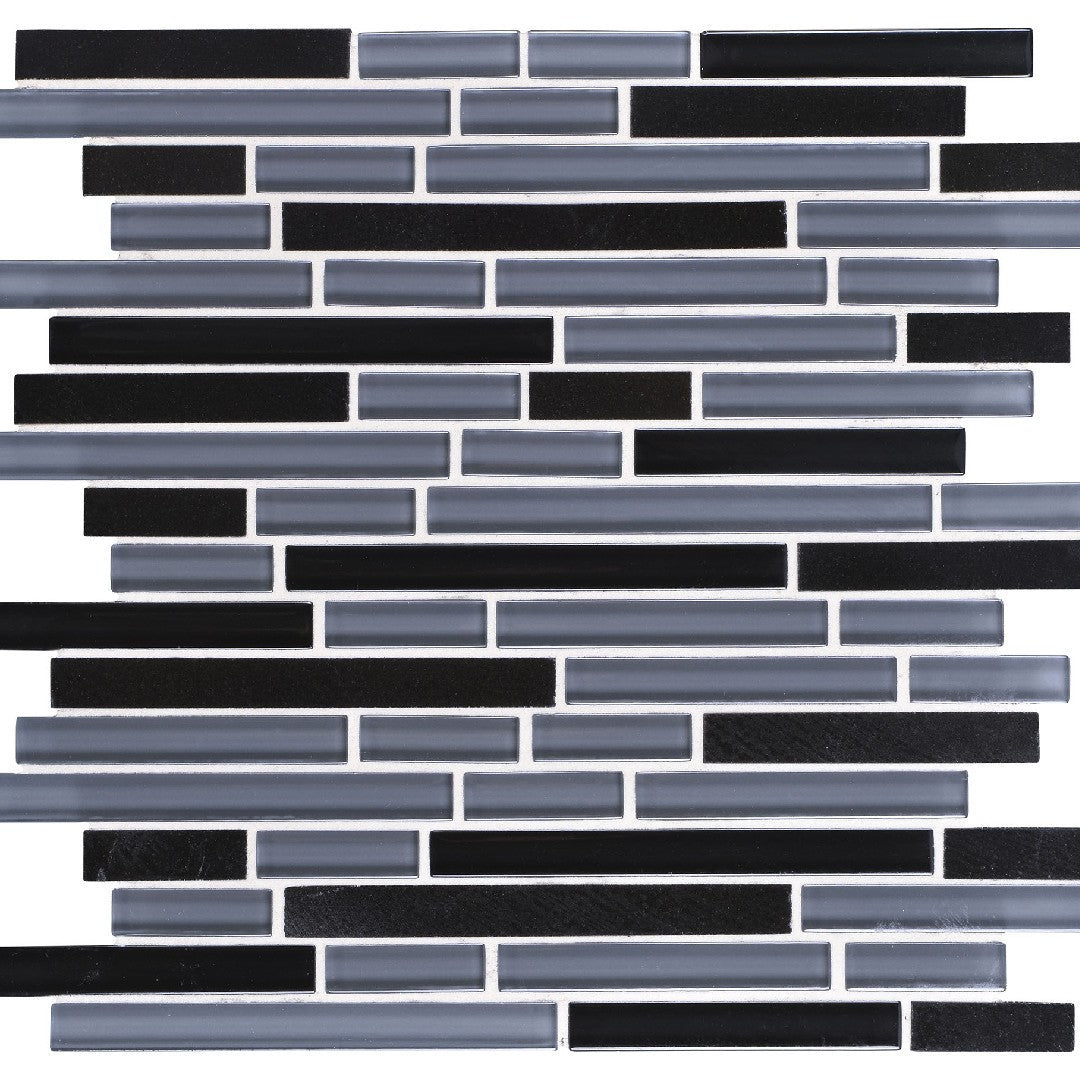 Daltile Granite Radiance 12" x 12" Stone & Glass 5/8" Deco Random Linear Mosaic