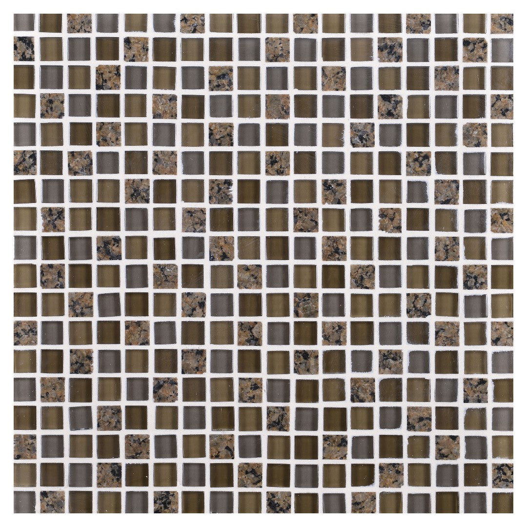 Daltile Granite Radiance 12" x 12" Stone & Glass 5/8" Deco Straight Joint Mosaic
