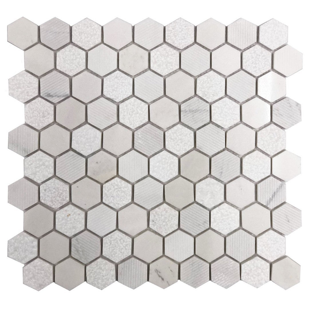 Ottimo Stone Hex 12" x 12" Glossy 1" Stone Mosaic