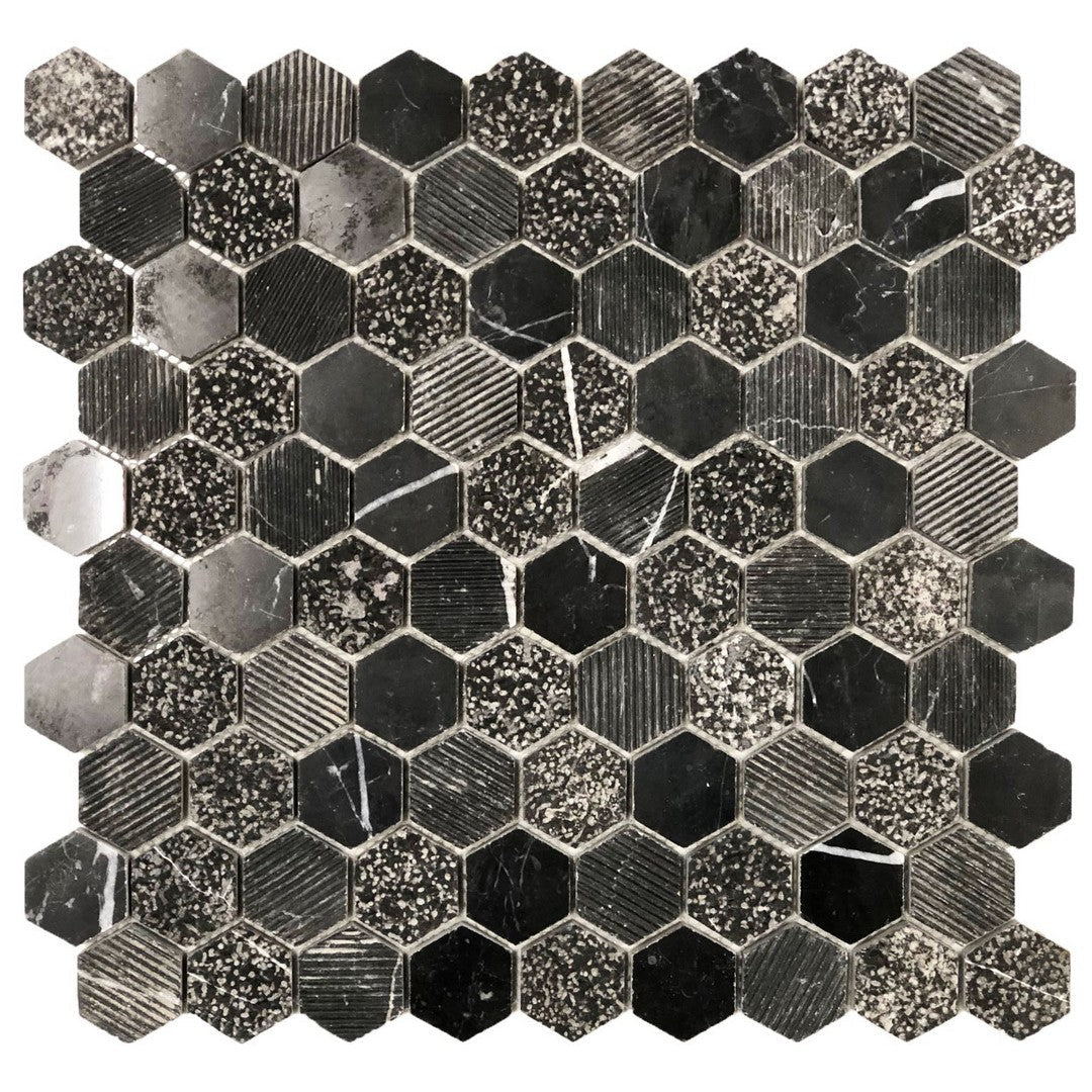 Ottimo Stone Hex 12" x 12" Glossy 1" Stone Mosaic