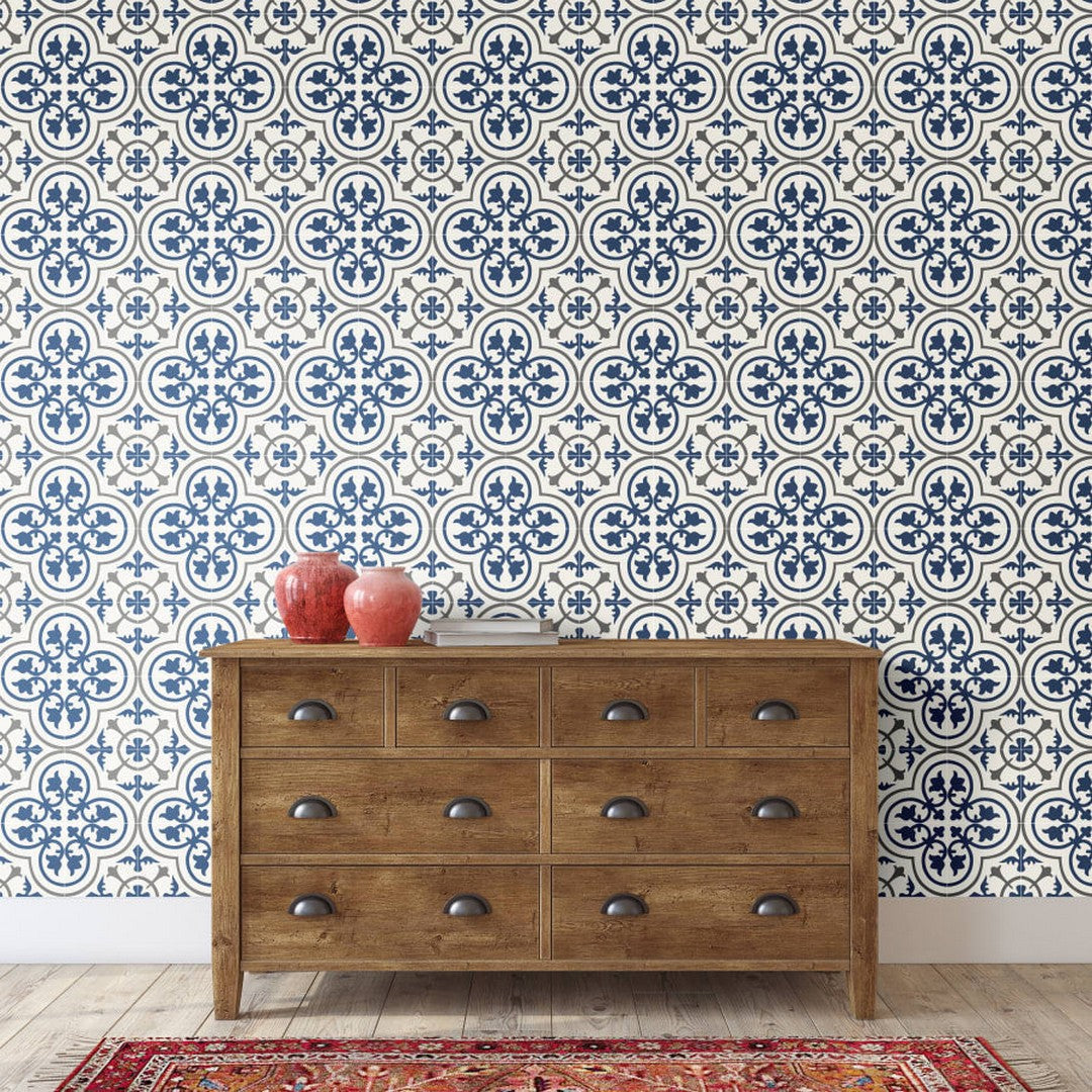 MS International Kenzzi 8" x 8" Matte Glaze Porcelain Encaustic Wall Tile