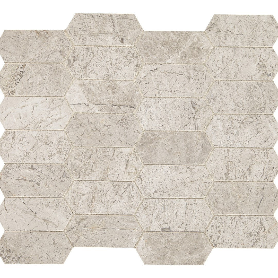 Daltile Natural Stone Limestone 12" x 14" Honed 2x4" Elongated Hexagon Mosaic