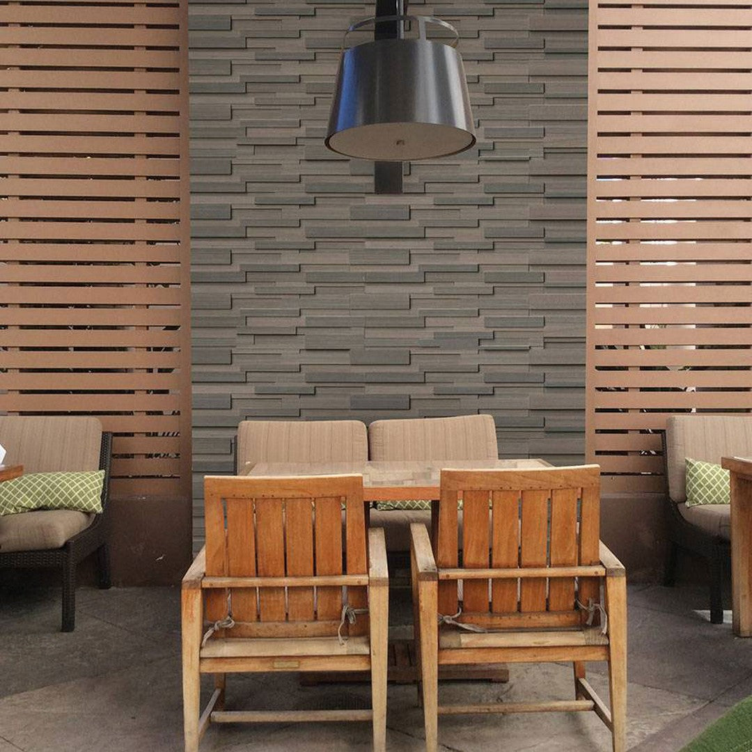 MS International RockMount Brown Wave 6" x 18" Honed Stacked Stone Panel 3D Marble Ledgestone Corner