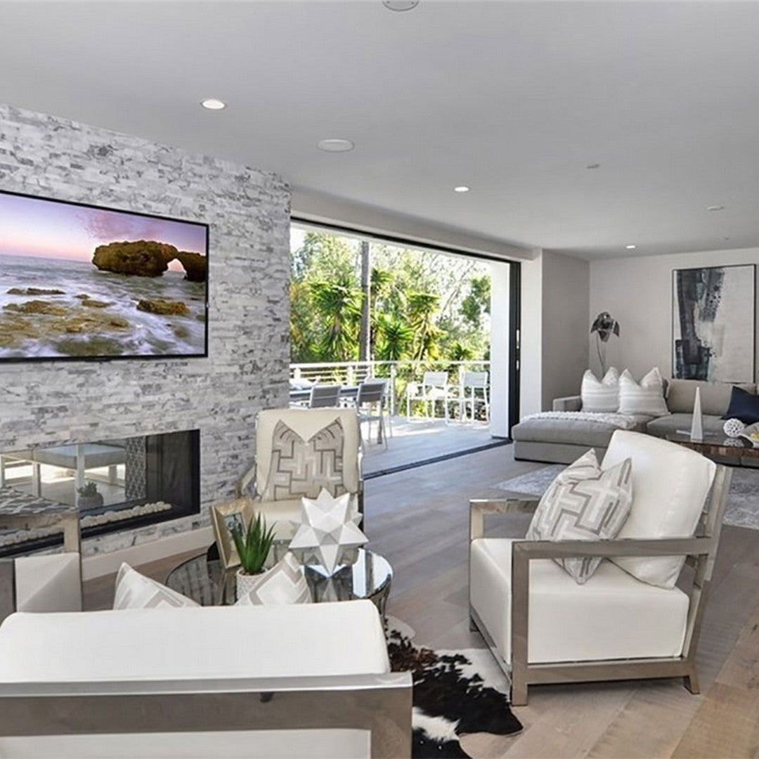 MS International RockMount Calacatta Cressa 6" x 24" Honed Stacked Stone Panel 3D Marble Ledgestone