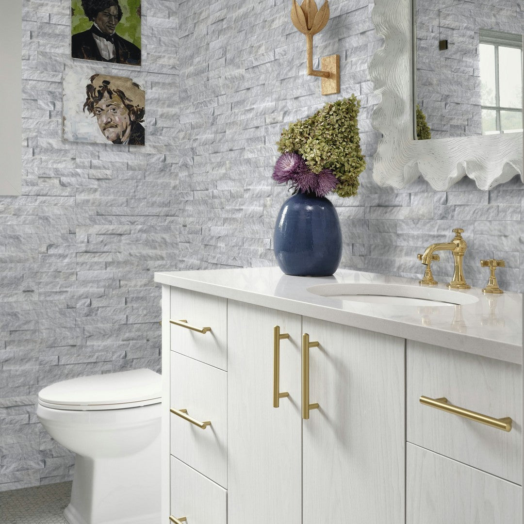 MS International RockMount Cosmic Gray 6" x 18" Split Face Stacked Stone Panel Marble Ledgestone Corner