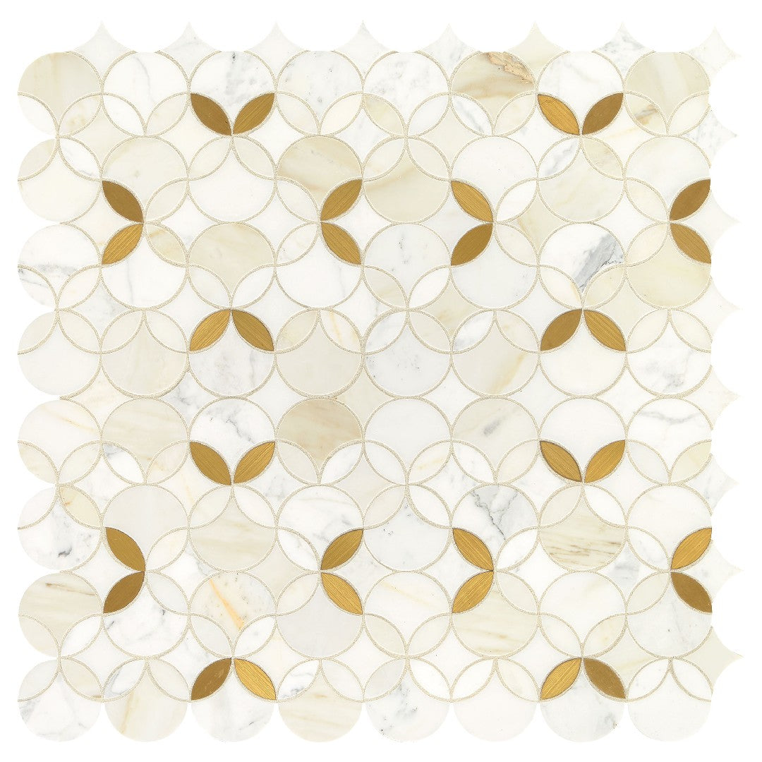 Daltile Lavaliere 12" x 12" Polished Natural Stone Shapestry Wall Mosaic