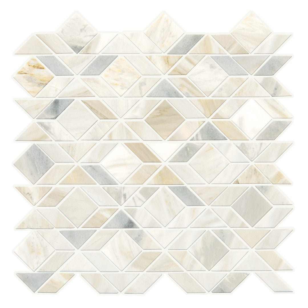 Daltile Pietra Divina 13" x 14" Rectified Honed Natural Stone Framework Mosaic