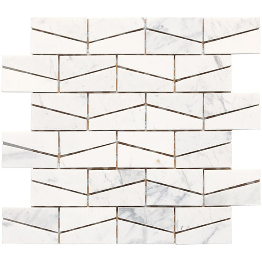 Daltile Stone a la Mod 12" x 14" Polished Natural Stone 2X3" Wedge Mosaic