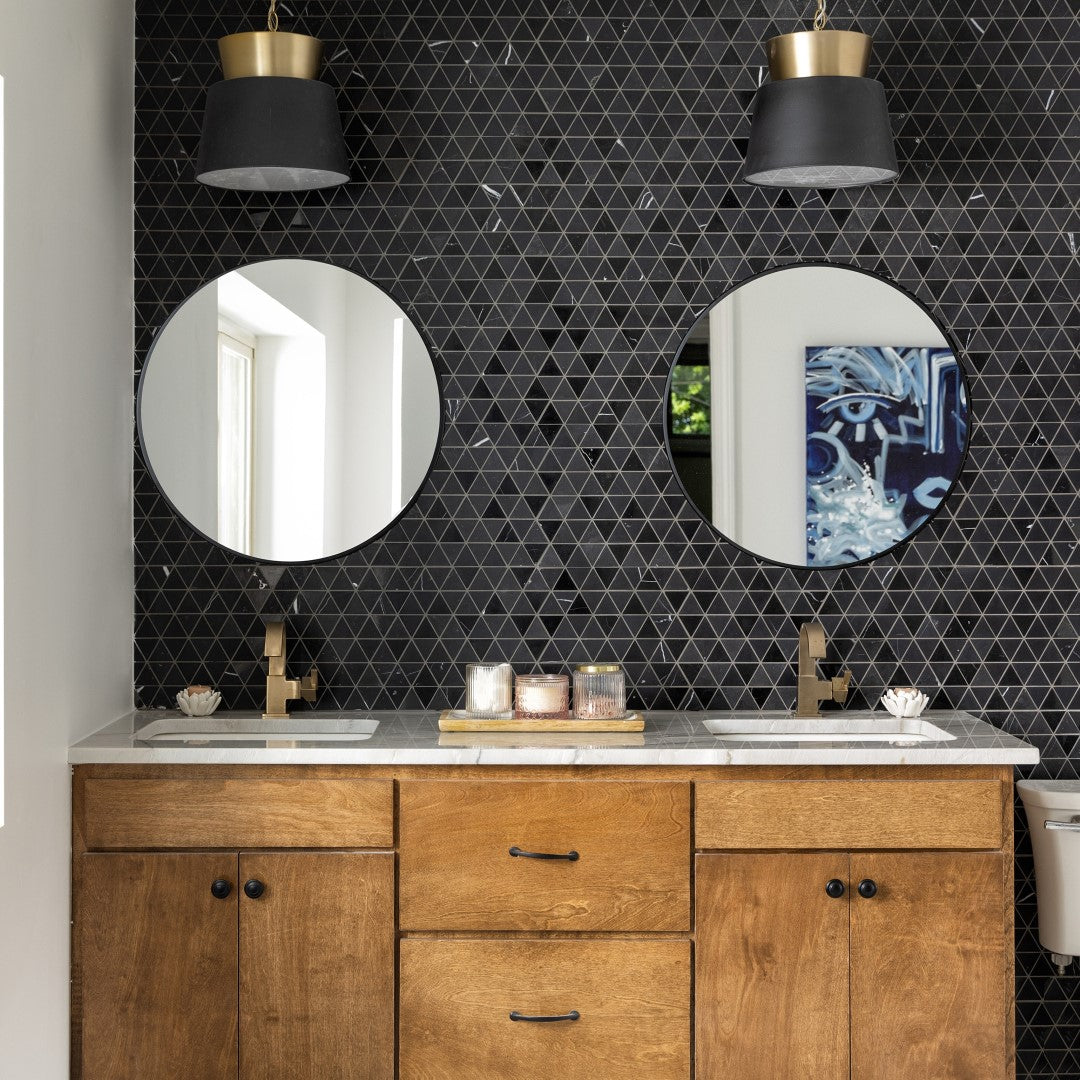 Daltile Pietra Divina 12" x 12" Rectified Mixed Natural Stone 2" Triangle Mosaic