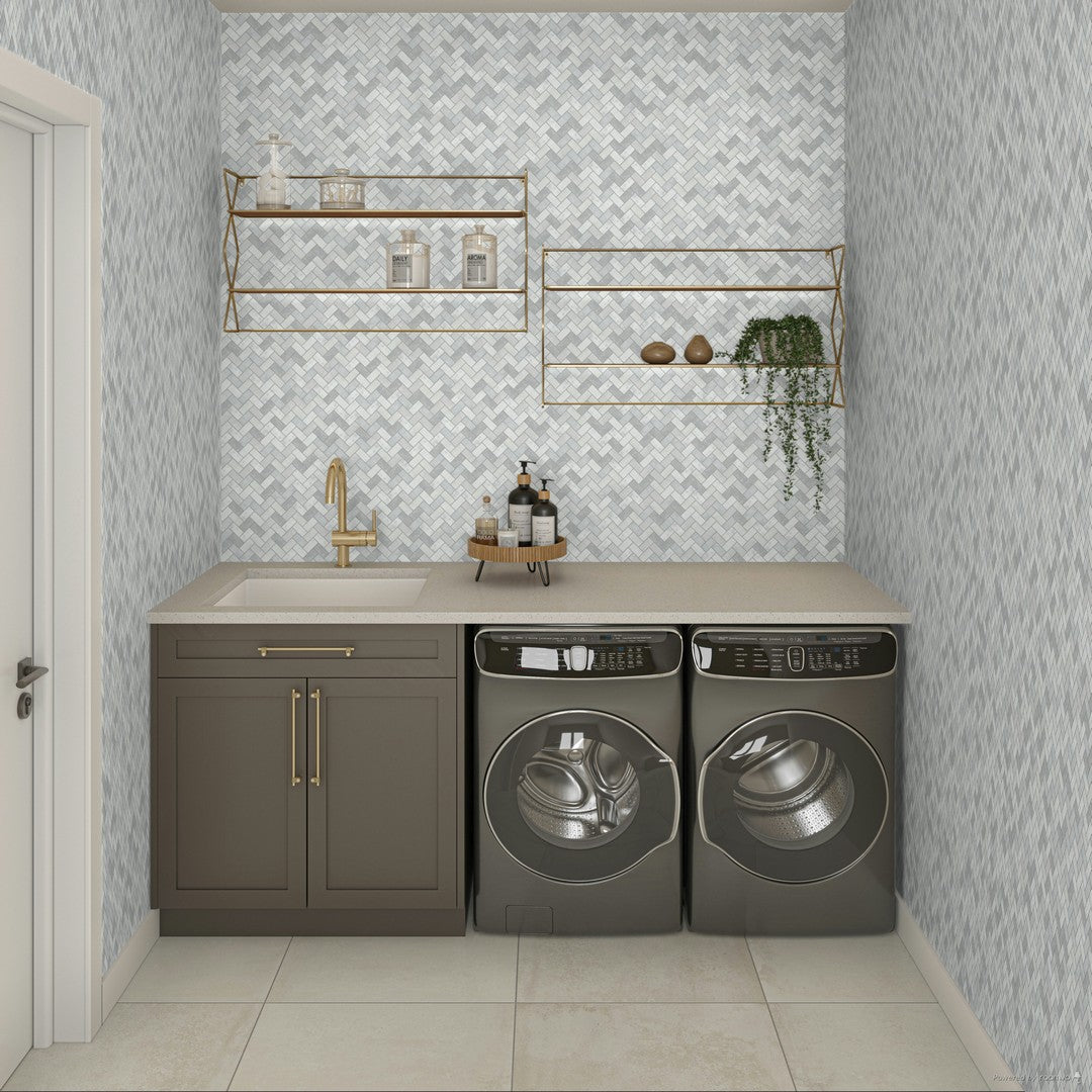 Daltile Minute Mosaix 10" x 11" Natural Stone 1x2" Herringbone Mosaic