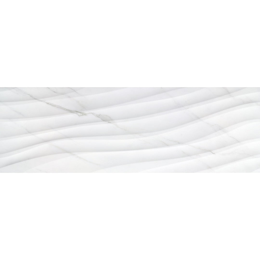 Ottimo Marbleous 16" x 48" Wave 3D Glossy Ceramic Tile