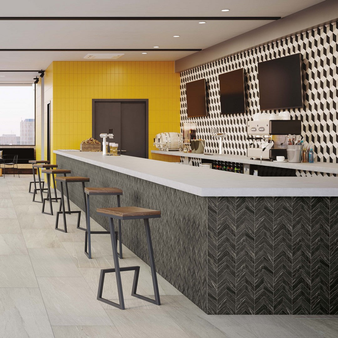 American Olean Montesano 7.44" x 14.44" Matte Porcelain Chevron Mosaic