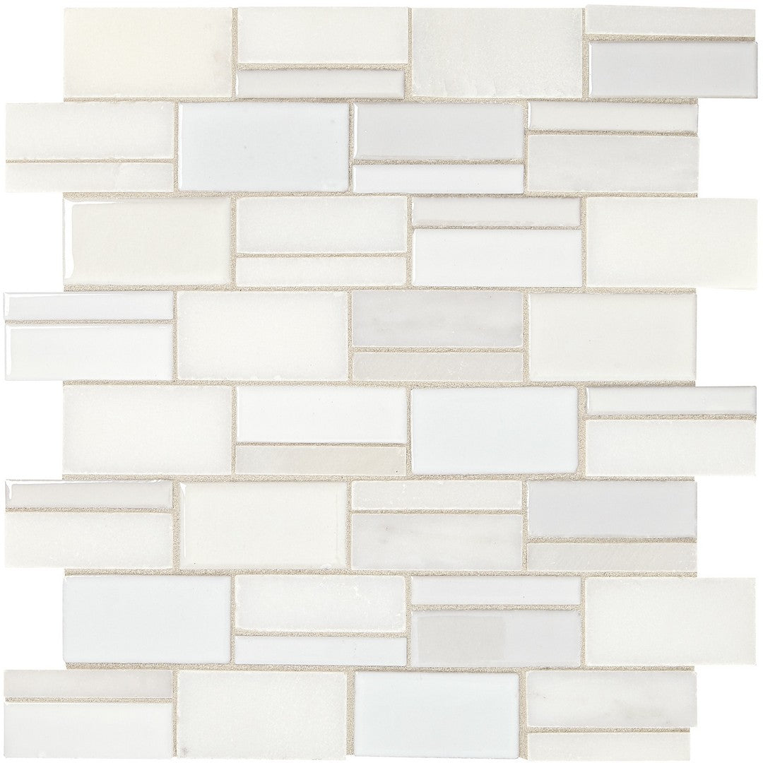 Marazzi Midpark Mosaics 12" x 14" Matte Natural Stone 3" Random Rectangle Mosaic