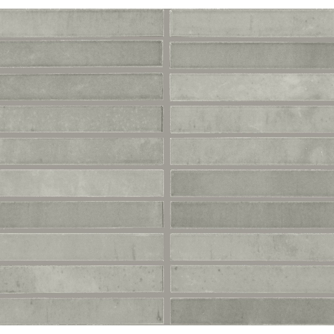 Daltile Miramo 10" x 12" Glossy Ceramic 1x6" Straight Joint Microban Mosaic