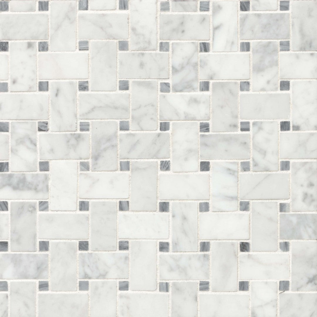 Bedrosians Marble Essex Basket Weave Mosaics 12" x 12" Floor & Wall Mosaic
