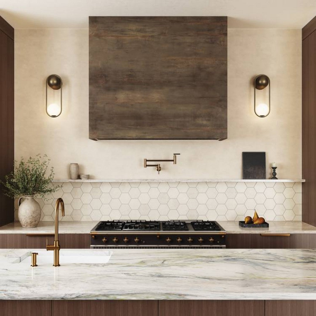 Bedrosians Marble 10.5" x 12" Honed 3" Mesh Back Hexagon Mosaic