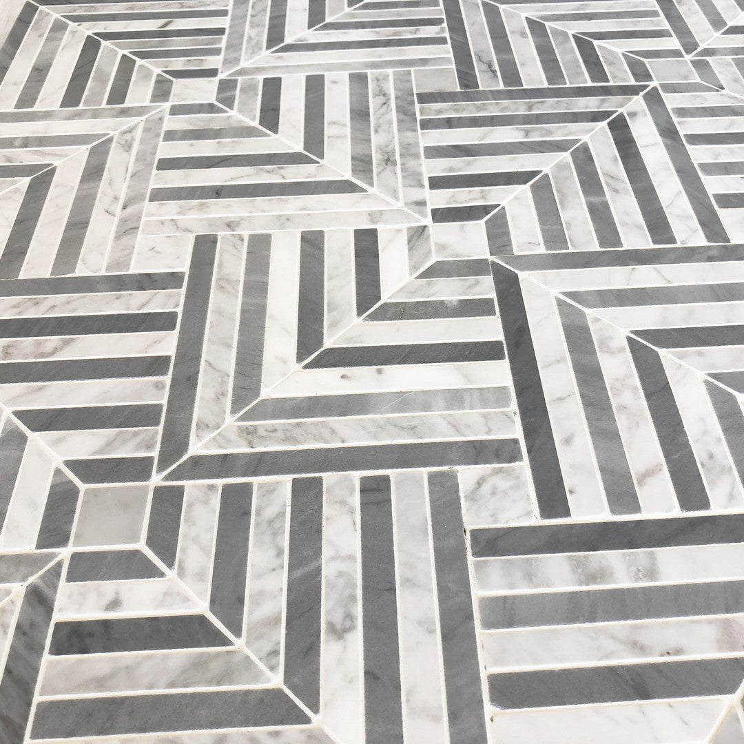 Ottimo Maze 12" x 12" Honed Stone Marble Mosaic