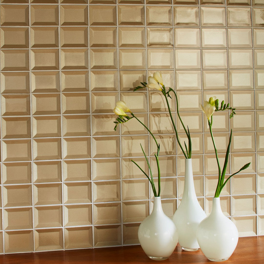 Marazzi Luminescence 9" x 12" Beveled Glass Straight Joint Mosaic