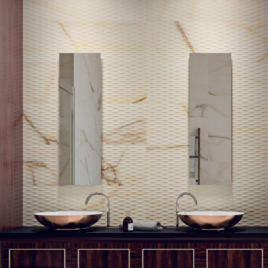 Ottimo Newbury 12" x 36" Chevron Glossy Ceramic Tile