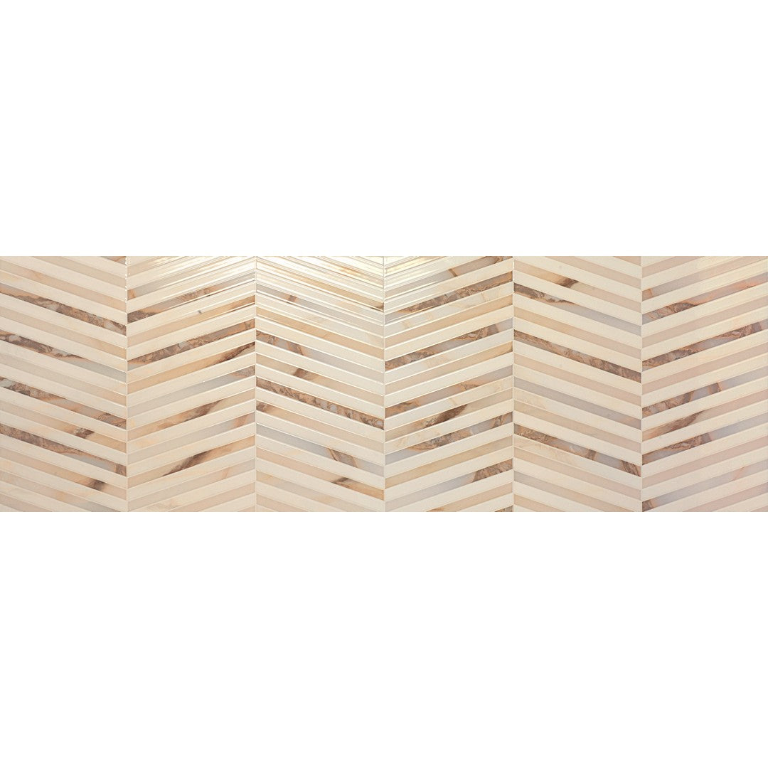 Ottimo Newbury 12" x 36" Chevron Glossy Ceramic Tile