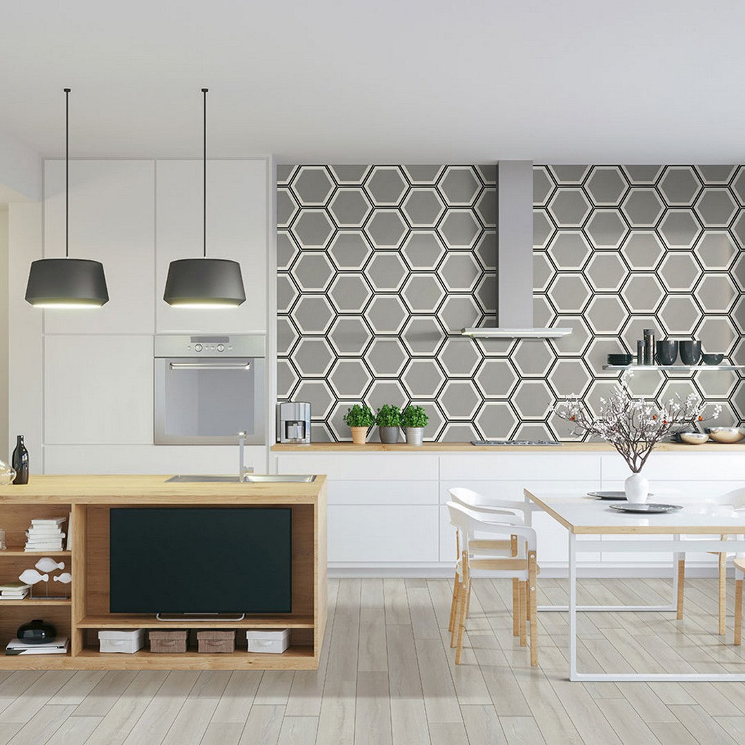 MS International Hexley 9" x 10" Matte Porcelain Hexagon Mosaic