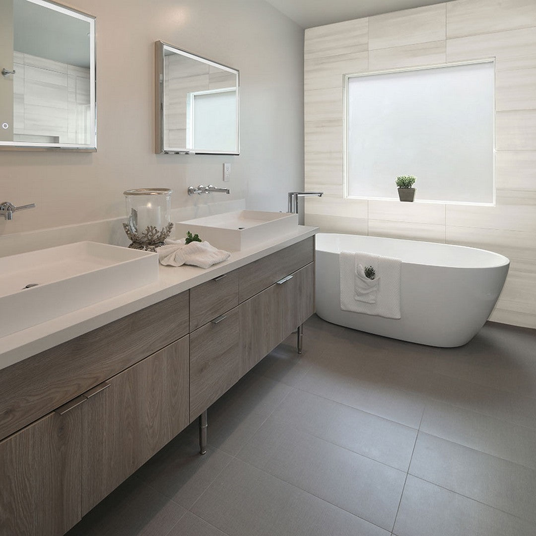 MS International Watercolor 12" x 15" Matte Glaze Porcelain Chevron Mosaic