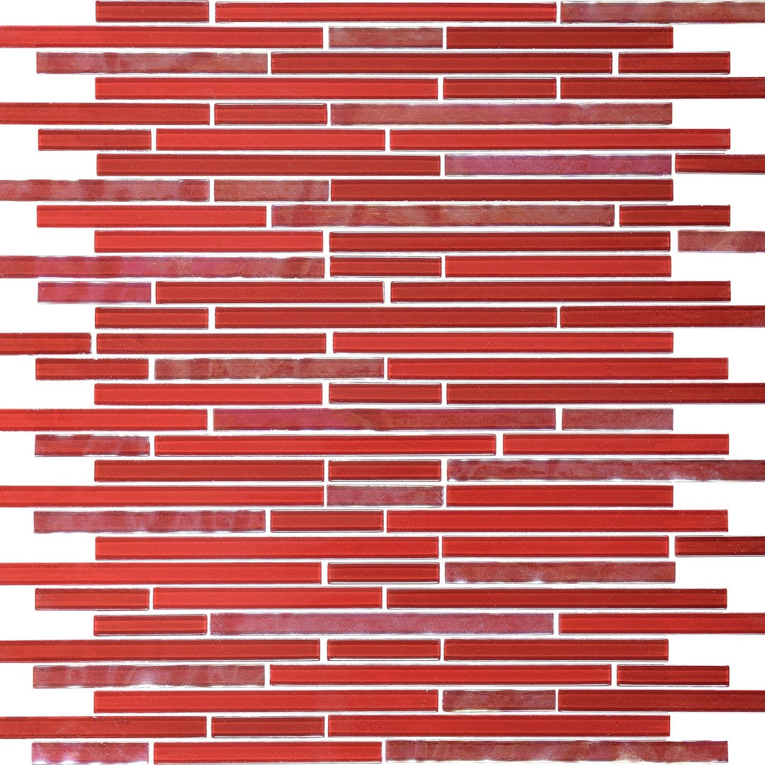 Daltile Opulence 12" x 12" Glossy Glass 3/8" Random Linear Mosaic