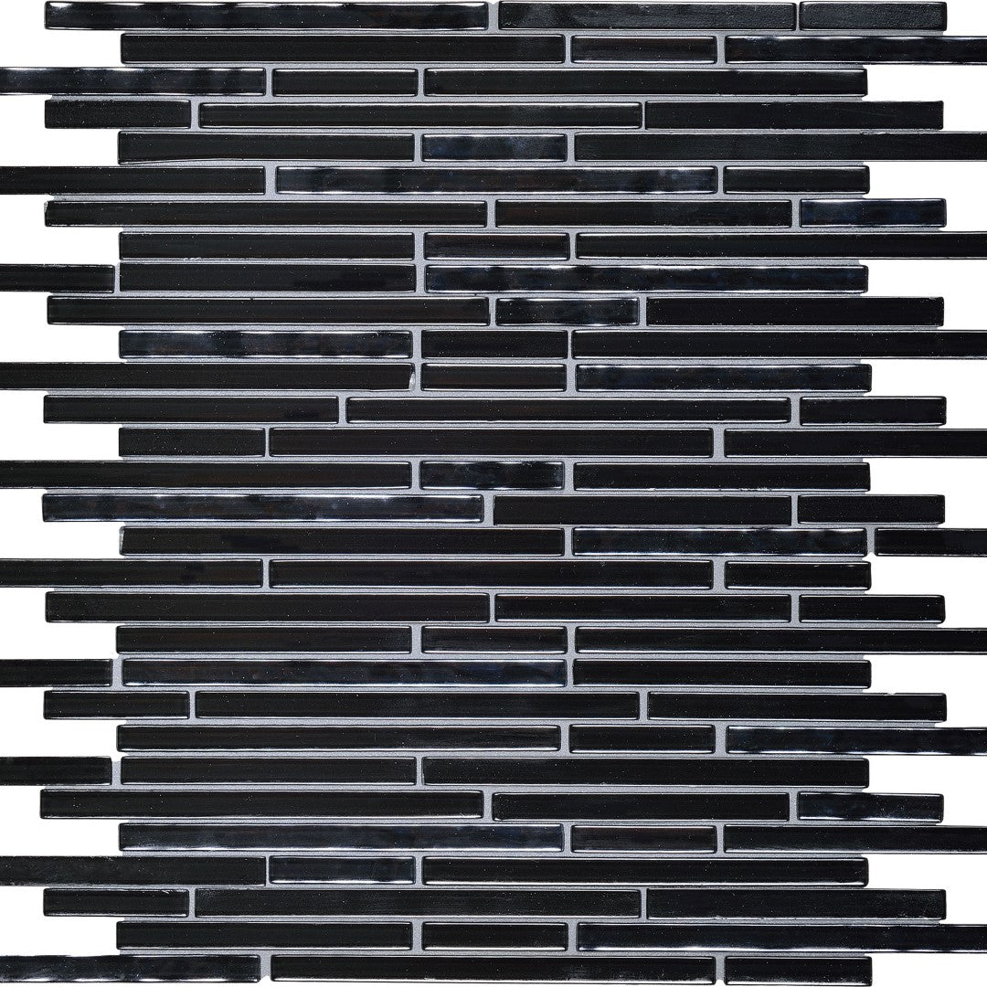 Daltile Opulence 12" x 12" Glossy Glass 3/8" Random Linear Mosaic