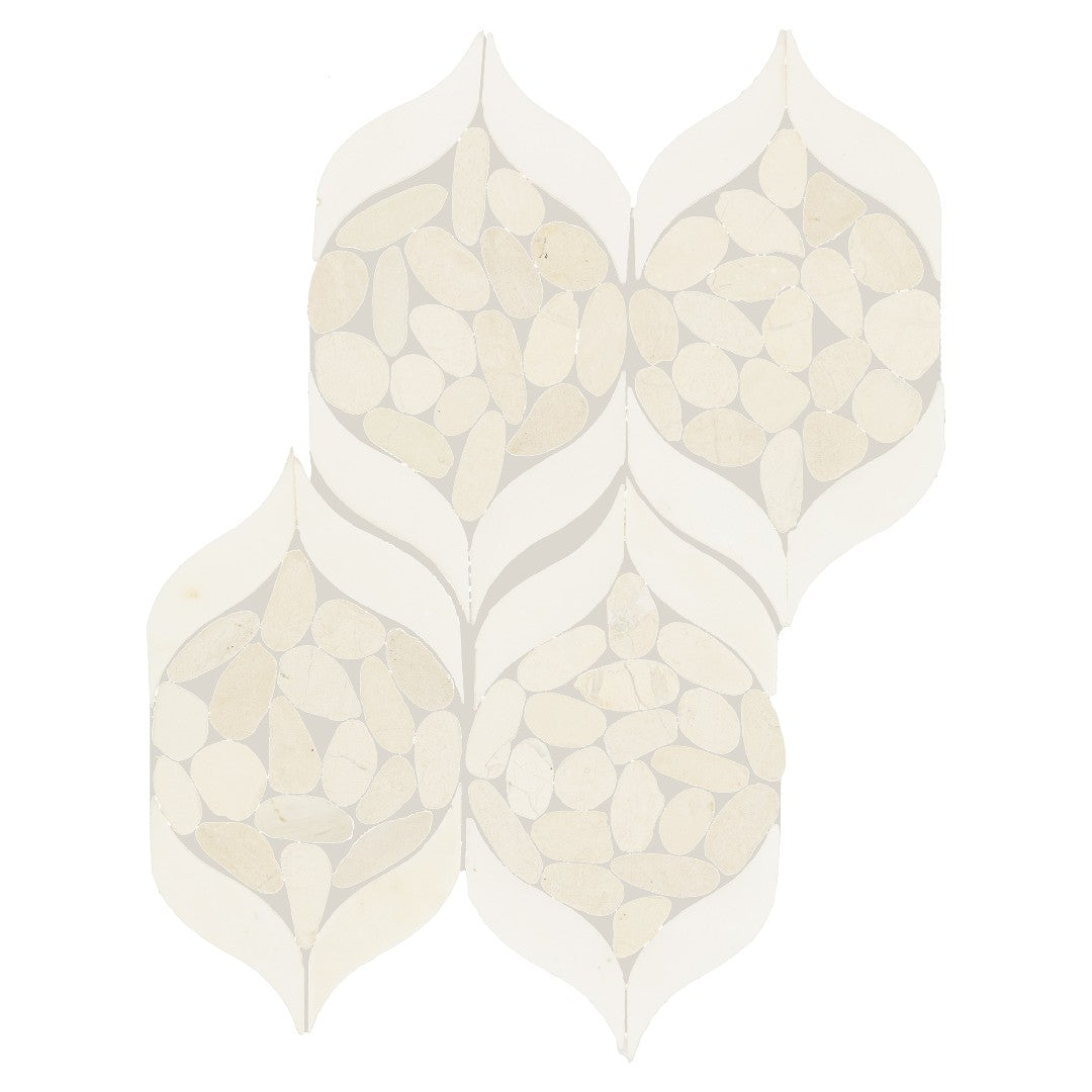 Daltile Pebble Oasis 12" x 15" Tumbled Natural Stone Petal Pebble Mosaic