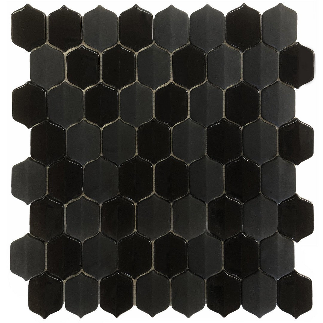 Ottimo Peak 12" x 12" Glossy & Matte Glass Arabesque Mosaic