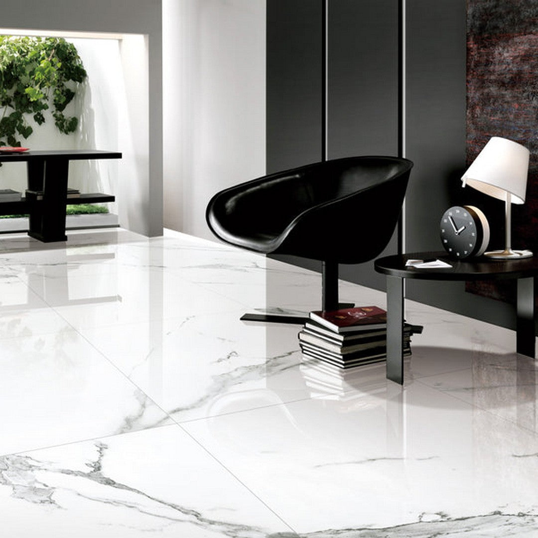 Ottimo Calacatta 24" x 24" Rectified Polished Porcelain Tile