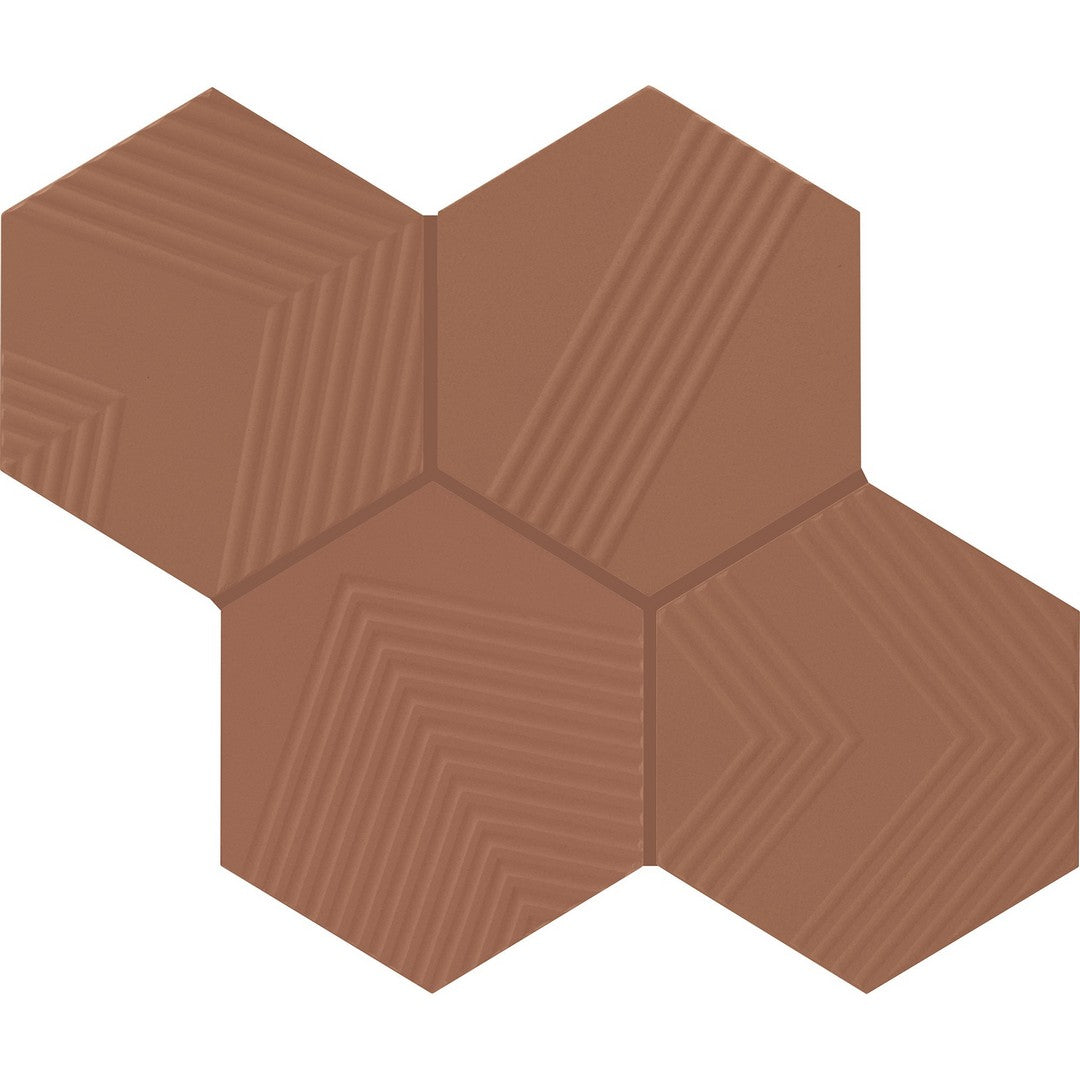 Marazzi Rhyme and Reason 4" x 5" Matte Ceramic Ripple Hexagon Tile