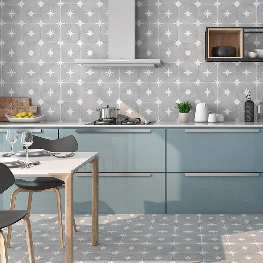 Ottimo Starburst 8.7" x 8.7" Matte Ponent Porcelain Tile