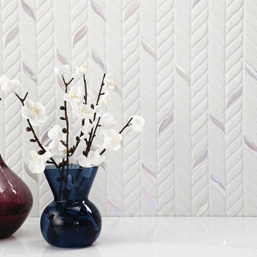 Daltile Starcastle 12" x 13" Matte Glass 2" Leaf Mosaic