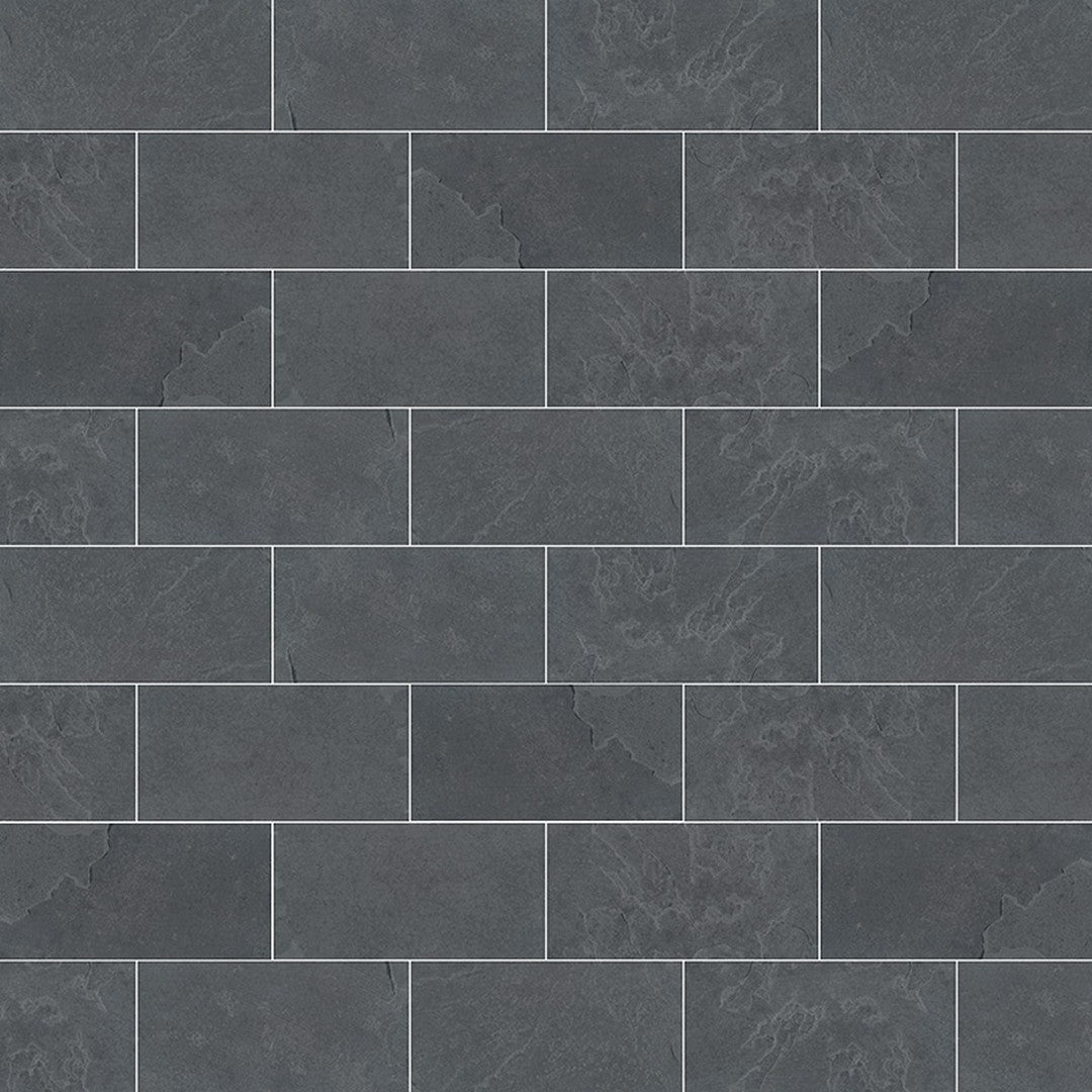 MS International Montauk Black 3" x 6" Gauged Back Slate Subway Tile