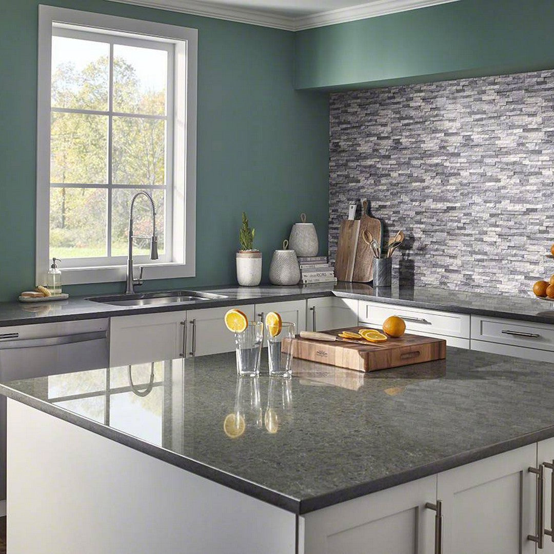 MS International Alaskan Gray 12" x 12" Bumpy Marble Splitface Mosaic