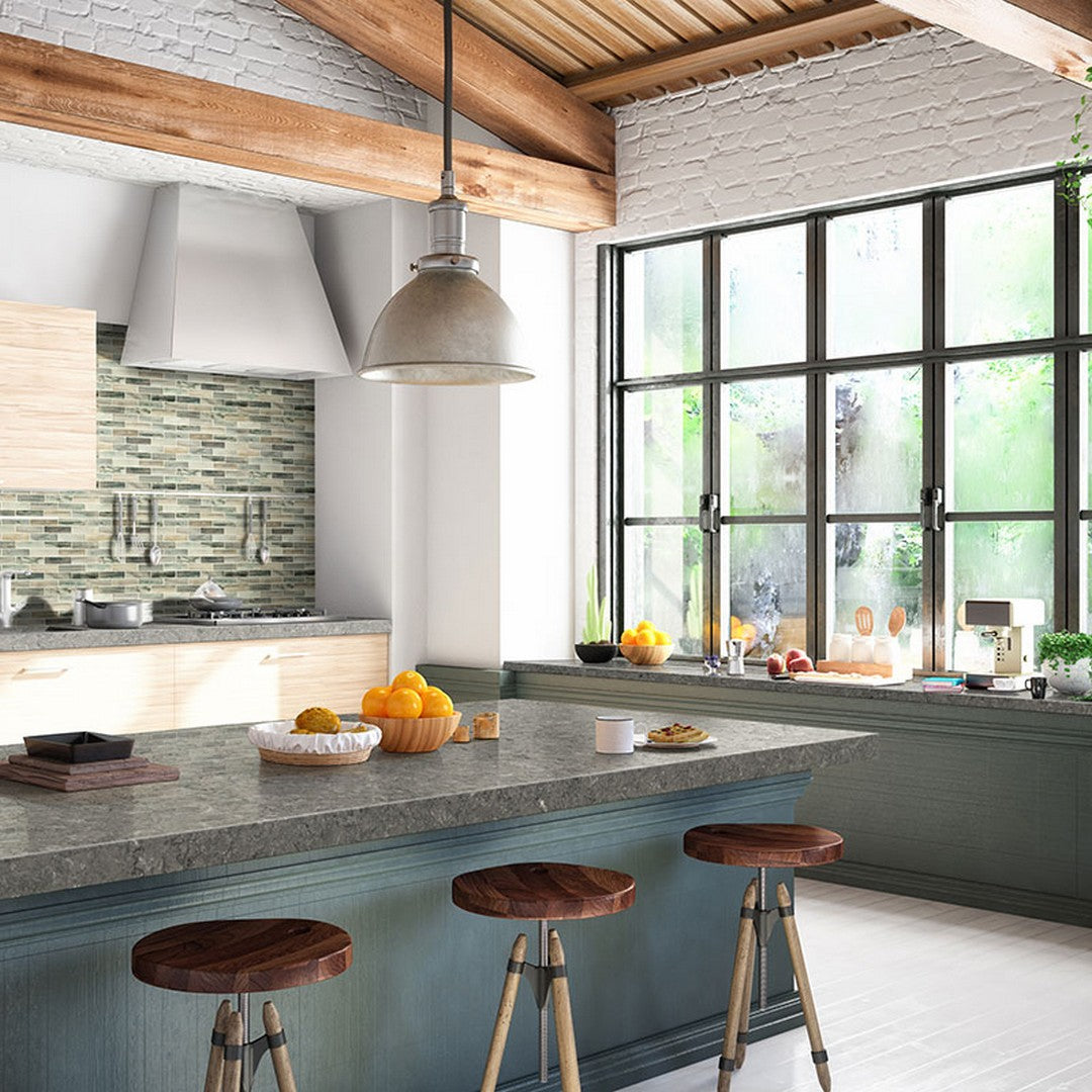 MS International Lazio 12" x 12" Smooth Glass Brick 1x4 Mosaic