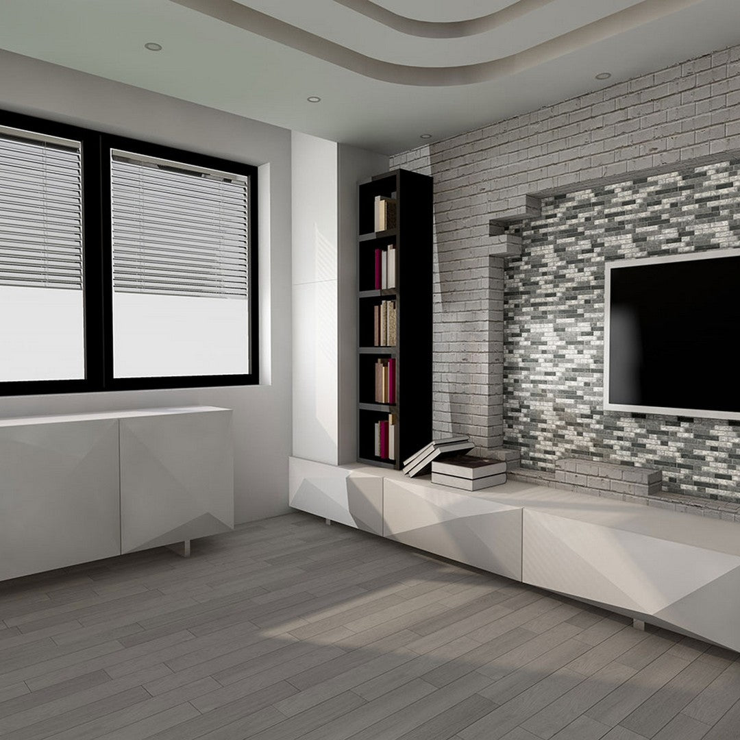 MS International Urban Tapestry 11.81" x 11.81" Mixed Finish Glass Linear Mosaic