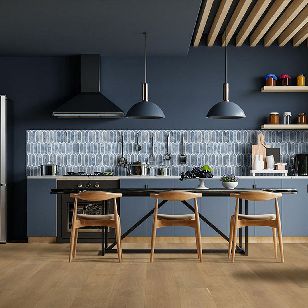 MS International Blue Shimmer 10" x 13.3" Glossy Glass Picket Mosaic