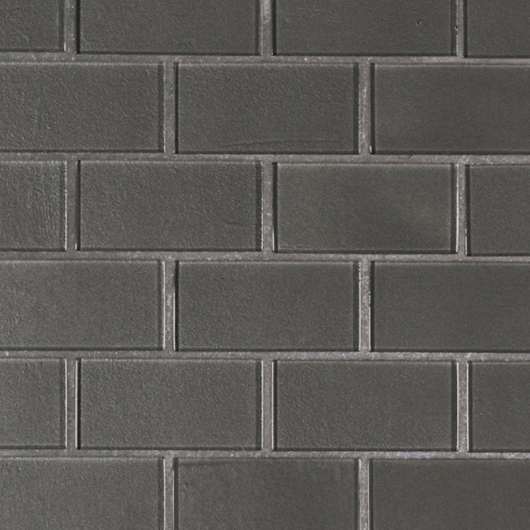 MS International Metallic Gray 11.81" x 11.81" Glossy Glass Brick 2x4 Mosaic