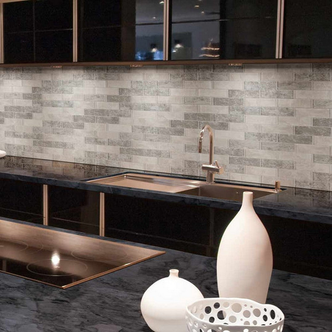 MS International Savoy 11.73" x 11.73" Glossy Glass Brick 2x6 Mosaic