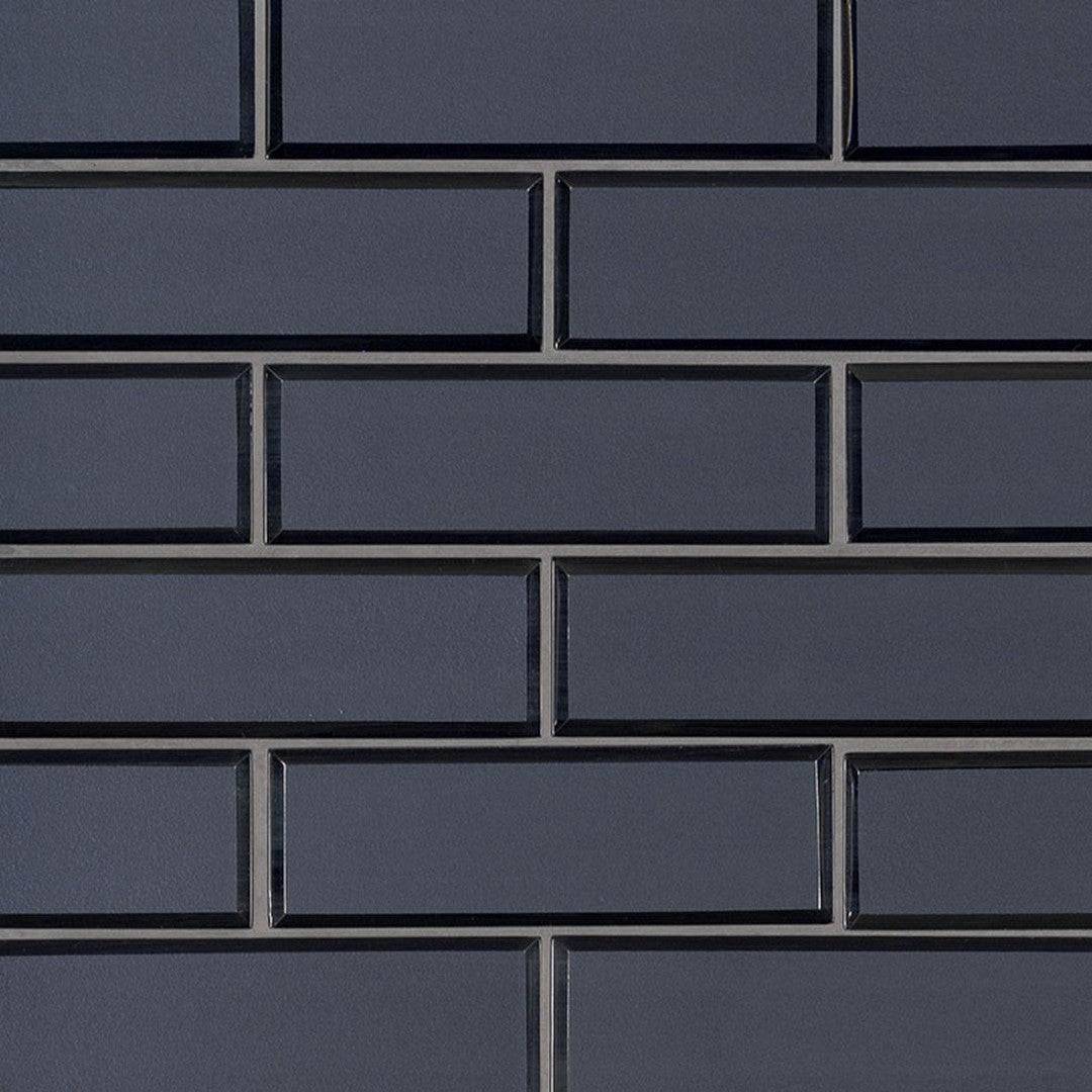 MS International Subway 11.73" x 11.73" Glossy Glass Beveled Brick 2x6 Mosaic